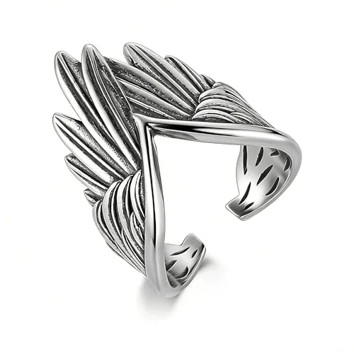 Angel Wing Ring, stainless steel