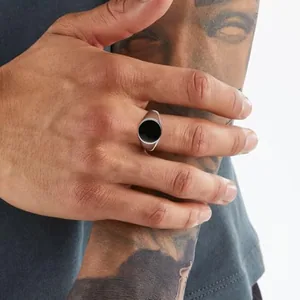 Signet Ring, stainless steel, silver, another view