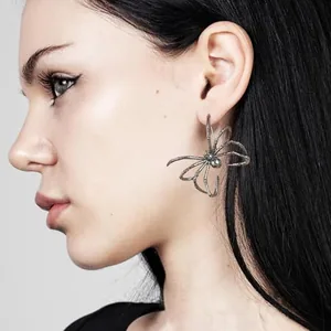 Spider Spider Web Earrings, stainless steel, another view