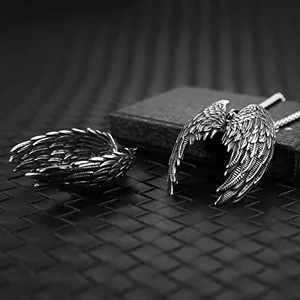 Angel Wing Pendant, stainless steel, another view