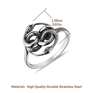 Viking Jormungandr Snake Ring, stainless steel, another view