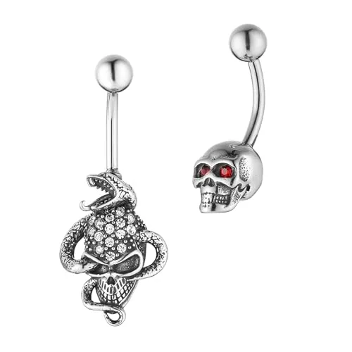 Belly Button Ring, stainless steel, pack of 2