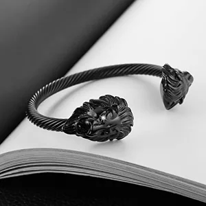 Lion Bangle, gold-plated steel, gold, another view