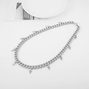 Streetwear Pendant, stainless steel, curb chain, silver, another view