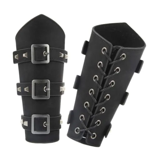Drawstring Medieval Arm Guards, leather