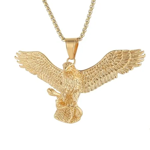 Eagle Pendant, gold-plated steel, gold