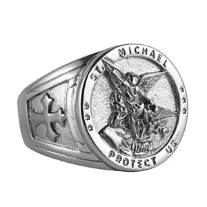 Michael Archangel Ring, stainless steel, another view