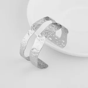 Open Wrist Bangle, alloy, silver, another view