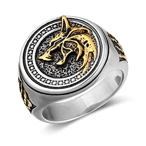Viking Wolf Ring, stainless steel