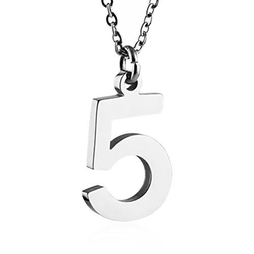 Number Pendant, stainless steel, gold