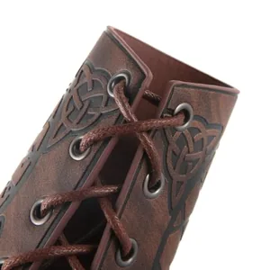 Viking Vegvisir Embossed Bracers, leather, another view
