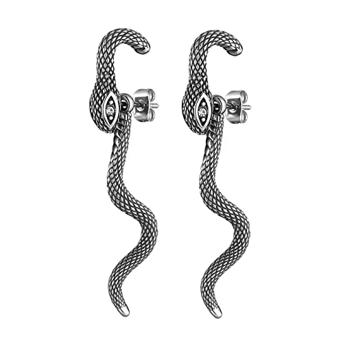 Snake Stud Earrings, stainless steel