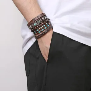 Braided Cuff Bracelet, leather, rope chain, another view