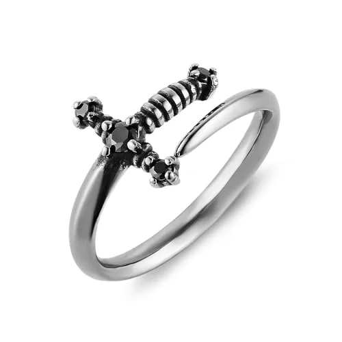Sword Ring, stainless steel, silver
