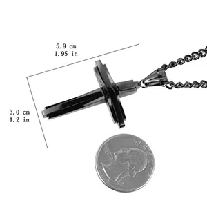 Cross Pendant, stainless steel, silver, another view