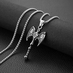 Viking Axe Pendant, stainless steel, another view