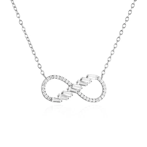 Sparkling Crystal Infinity Pendant, stainless steel, gold